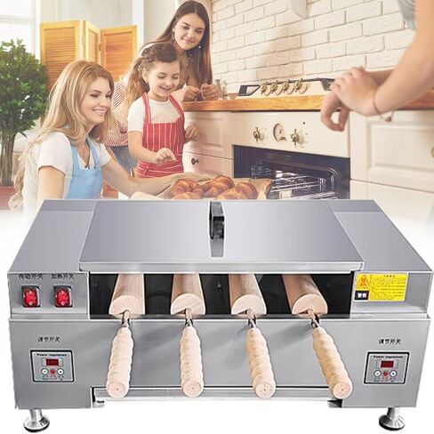 3000W Ice Cream Cone Grill Maker,Chimney Waffle Maker,Commercial Chimney Cake Oven Machine,Electric Chimney Toaster,for Restaurant Home Kitchen (Knob) in Kuwait