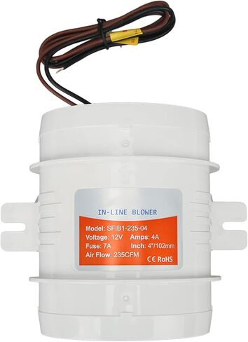 Dioche منفاخ مروحة 12 فولت 4in مضمنة بيلج منفاخ الهواء DC12V 235CFM ارتفاع تدفق الهواء الكهربائية البحرية في خط مروحة للقوارب RVs اليخوت in Kuwait