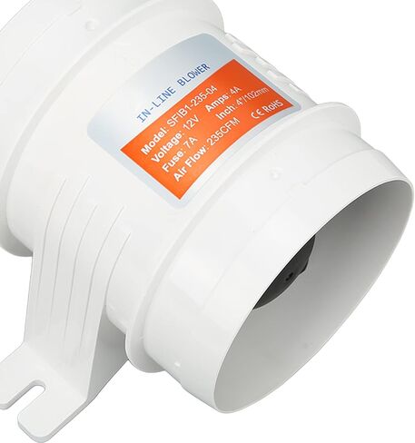 Dioche منفاخ مروحة 12 فولت 4in مضمنة بيلج منفاخ الهواء DC12V 235CFM ارتفاع تدفق الهواء الكهربائية البحرية في خط مروحة للقوارب RVs اليخوت in Kuwait