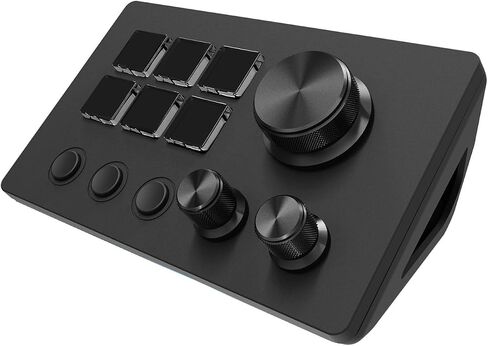 Visual Customizable Keyboard Media Controller for Gaming and Content Creation, Compact Design, 64-bit and AboveMacOs 14 and Above, 6 Customizable Keys, 3 Buttons (Black) in Kuwait