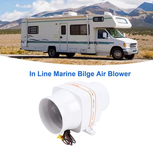 12V Inline Marine Bilge Air Blower, 270 CFM High Airflow Boat Engine Compartment Ventilation Fan with Quiet 4 Fan Impeller, ABS Housing for Yacht Sailboat in Kuwait
