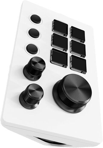 Zopsc Visual Keyboard Stream Controller with 6 Customizable Keys Buttons Knobs for Content Creators Gaming Desktop Media Controller (White) in Kuwait