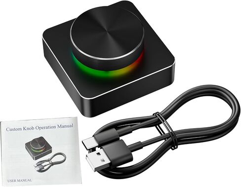 RGB Volume Controller, Customizable USB Knob with 360 Rotation & Press Function, Type C Wired Connection, Ideal for Computer Laptop Desktop Gaming & Music in Kuwait