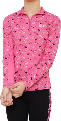 TuffRider Children's Puff Ponies Sport Shirt- Pink- X-Small in Kuwait