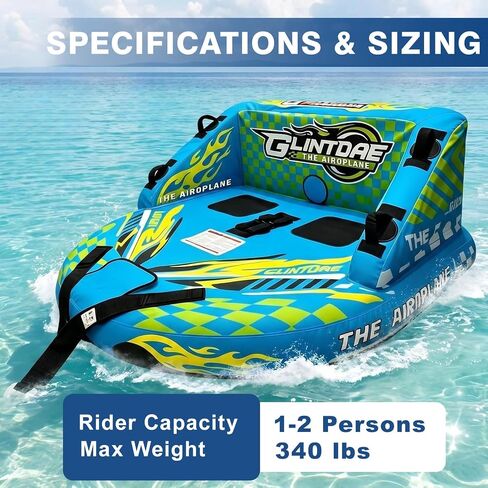 Towable Tube for Boating 2-Person, Heavy Duty Sofa Style Boat Tube | Premium Nylon Cover, EVA Pad & Super Safe Handle & Quick Connector Water Tubes for Boats, Boat Towables for Lake in Kuwait