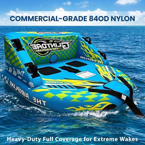 Towable Tube for Boating 2-Person, Heavy Duty Sofa Style Boat Tube | Premium Nylon Cover, EVA Pad & Super Safe Handle & Quick Connector Water Tubes for Boats, Boat Towables for Lake in Kuwait