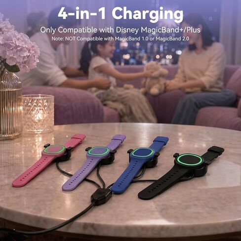 4 Port Magic Band Charger Charging Station Compatible with Disney Magic Band+ Plus, Multiple 4-in-1 MagicBand+ Charger for Multi MagicBand Plus,90 Min Full Charging for Disneyland Family Accessories in Saudi Arabia