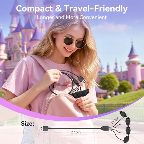 4 Port Magic Band Charger Charging Station Compatible with Disney Magic Band+ Plus, Multiple 4-in-1 MagicBand+ Charger for Multi MagicBand Plus,90 Min Full Charging for Disneyland Family Accessories in Saudi Arabia