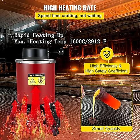 فرن صهر الذهب الكهربائي بقدرة 5000 وات، آلة فرن صهر رقمية بدرجة حرارة 1600 درجة مئوية /2912 درجة فهرنهايت، فرن صهر للفضة (2 كجم) in Kuwait