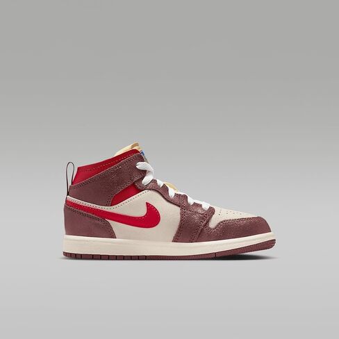 JORDAN 1 MID SE (PS) "COCONUT MILK/VARSITY RED-DARK PONY" in Kuwait