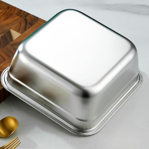 2 Pieces Nesting Basin Set Multifunctional Stainless Steel Basin Space Saving Kitchenware, 28cm in Kuwait