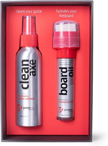 GuitarTek Essential Guitar Cleaning Duo Set, Premium Guitar Care Gift Set with Guitar Cleaner, Fretboard Conditioning Oil & 2 Microfiber Cloths in Kuwait