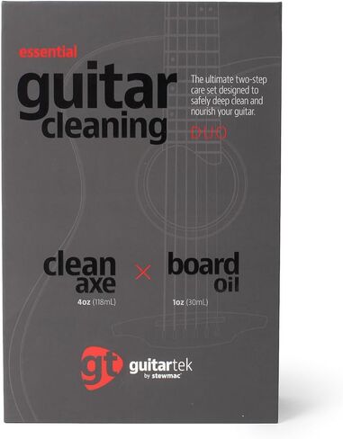 GuitarTek Essential Guitar Cleaning Duo Set, Premium Guitar Care Gift Set with Guitar Cleaner, Fretboard Conditioning Oil & 2 Microfiber Cloths in Kuwait
