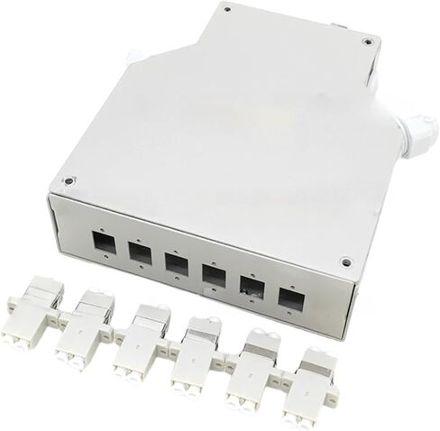6 Port LC Fiber Terminal Box DIN Rail Mounting Support SC/FC/ST Coupler with Pigtail Adapter(LC MM) in Saudi Arabia