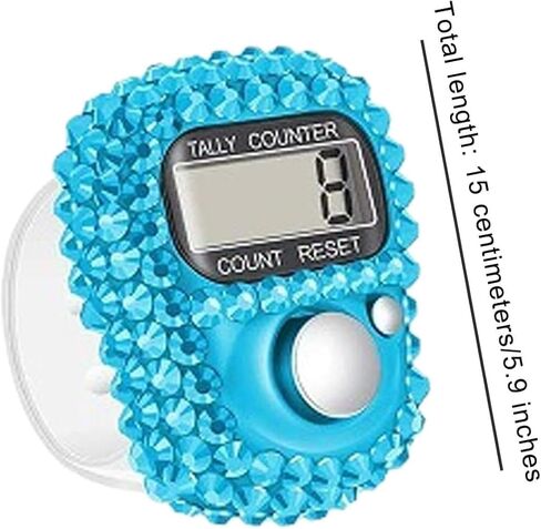 قطعتان من عداد تسجيل الأصابع الإلكتروني الأزرق، عداد نقر مريح للأصابع، عداد تسجيل رقمي محمول، عداد صغير قابل لإعادة الضبط لملحقات عد أدوات الحياكة للجولف in Kuwait