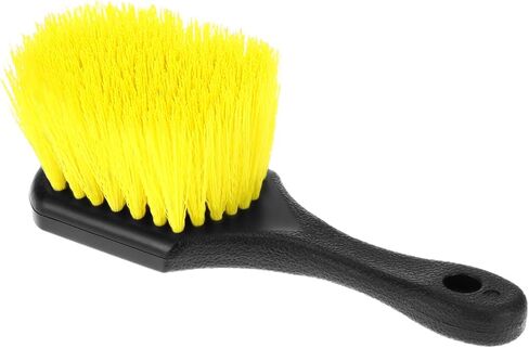 QWORK 8" Utility Scrub Brush with Plastic Handle and Yellow Polypropylene Bristles, 2 Pack Multi-Purpose Cleaning Tool for Wheels and Tires in Kuwait