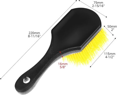 QWORK 8" Utility Scrub Brush with Plastic Handle and Yellow Polypropylene Bristles, 2 Pack Multi-Purpose Cleaning Tool for Wheels and Tires in Kuwait