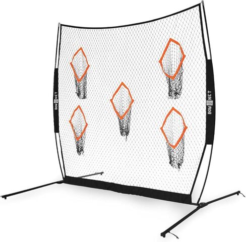 شبكة تدريب رباعية محمولة من Bownet QB5 (8 × 8 بوصات) لممارسة شبكات كرة القدم للرمي أو التمرير - خمسة أهداف جورب - داخلي وخارجي - إطار فولاذي متين مطلي بالمسحوق، متعدد، مقاس واحد in Kuwait