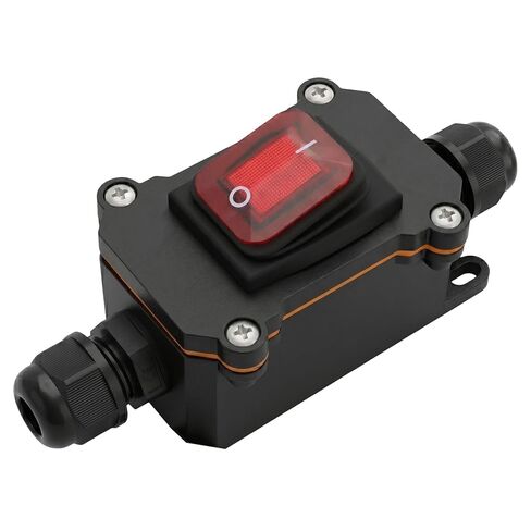IP66 Waterproof Rocker Switch with Red Indicator Light, Heavy Duty 20A 125V 16A 250V, ON Off DPST 4-Pin, for Automotive Marine Boat Outdoor Equipment in Kuwait