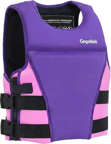 Gogokids Kids Swim Vest 50-90-125 lbs, Youth Neoprene Swim Vest Boys Girls, Lightweight Water Sports Jacket with Adjustable Buckles & Zipper, Teen Floaties for Kayaking, Paddle Boarding and Boating in Kuwait