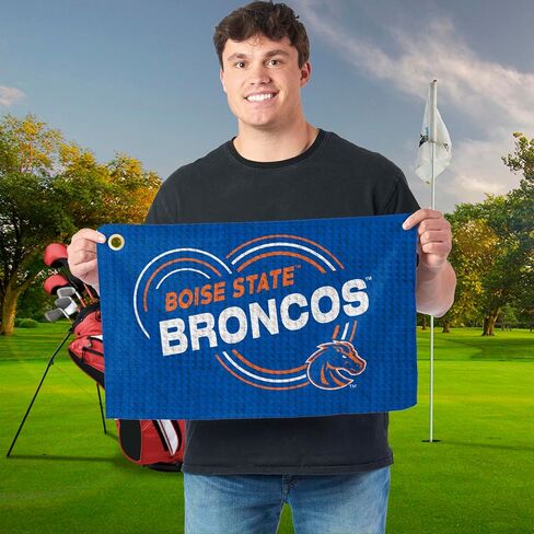 منشفة الجولف Northwest NCAA Boise State Broncos، نسيج وافل من الألياف الدقيقة مرخص رسميًا، ماص مقاس 16 × 25 بوصة، ملحق تنظيف النادي، تصميم قطرات in Kuwait