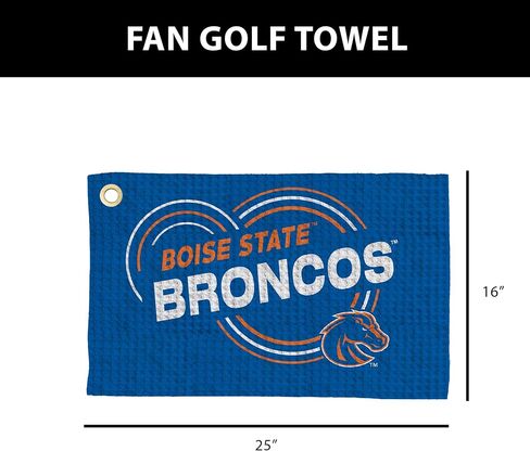 منشفة الجولف Northwest NCAA Boise State Broncos، نسيج وافل من الألياف الدقيقة مرخص رسميًا، ماص مقاس 16 × 25 بوصة، ملحق تنظيف النادي، تصميم قطرات in Kuwait
