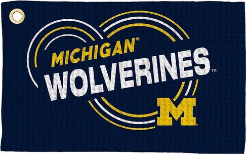 منشفة الجولف Northwest NCAA Michigan Wolverines، نسيج وافل من الألياف الدقيقة مرخص رسميًا، ماص مقاس 16 × 25 بوصة، ملحق تنظيف النادي، تصميم قطرات in Kuwait