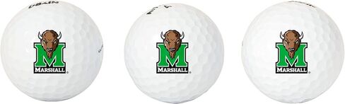 مجموعة من 3 كرات جولف من Desert Cactus Marshall University - MU Thundering Herd كاملة الألوان - ملحق الفريق الرياضي المرخص رسميًا (التصميم A) in Kuwait