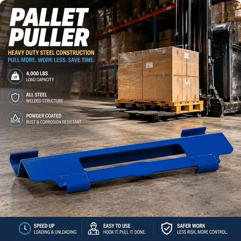 Zonon Steel غير قابل للتعديل Pallet Jockey Puller 10-3 / 16 ″ x 28-1 / 2 ″ x 4-1 / 8 ″ 4000 رطل سعة شاحنة البليت الكهربائية الثقيلة مرفق لوضع ورفع رصيف المستودعات in Kuwait