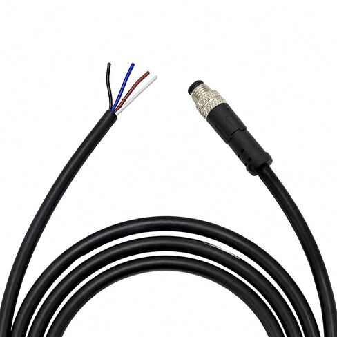M8 4-Pin أنثى موصل سلكي مسبقًا كابل 1 متر 24AWG، IP67 مقاوم للماء، اتصالات نحاسية مطلية بالذهب، PVC مثبطات اللهب لأجهزة الاستشعار والأتمتة in Kuwait