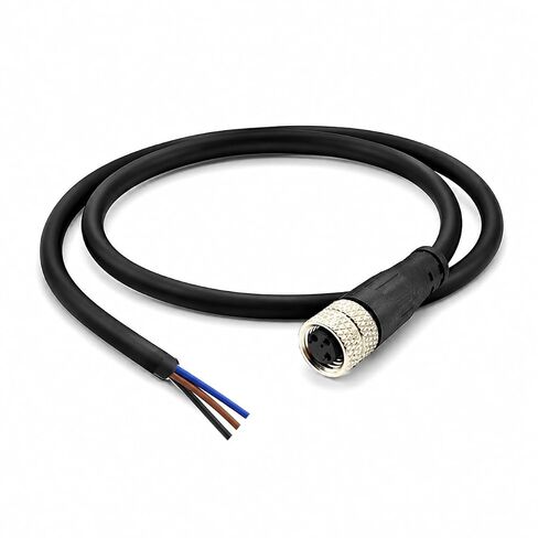 M8 4-Pin أنثى موصل سلكي مسبقًا كابل 1 متر 24AWG، IP67 مقاوم للماء، اتصالات نحاسية مطلية بالذهب، PVC مثبطات اللهب لأجهزة الاستشعار والأتمتة in Kuwait