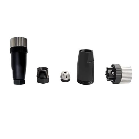 5 قطع M12 4 دبوس موصل أنثى، IP67 مقاوم للماء رمز D موصل دائري صناعي حقل محول قابل للسلك غير محمي مستشعر نوع مستقيم لكابل PG7 250 فولت 4 أمبير in Kuwait