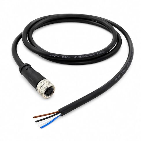 M8 4-Pin أنثى موصل سلكي مسبقًا كابل 1 متر 24AWG، IP67 مقاوم للماء، اتصالات نحاسية مطلية بالذهب، PVC مثبطات اللهب لأجهزة الاستشعار والأتمتة in Kuwait