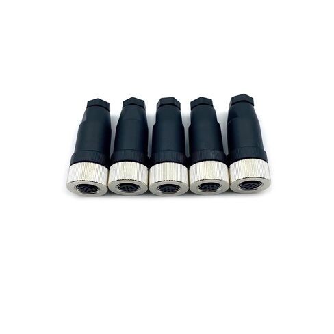 5 قطع M12 4 دبوس موصل أنثى، IP67 مقاوم للماء رمز D موصل دائري صناعي حقل محول قابل للسلك غير محمي مستشعر نوع مستقيم لكابل PG7 250 فولت 4 أمبير in Kuwait