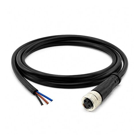 M8 4-Pin أنثى موصل سلكي مسبقًا كابل 1 متر 24AWG، IP67 مقاوم للماء، اتصالات نحاسية مطلية بالذهب، PVC مثبطات اللهب لأجهزة الاستشعار والأتمتة in Kuwait
