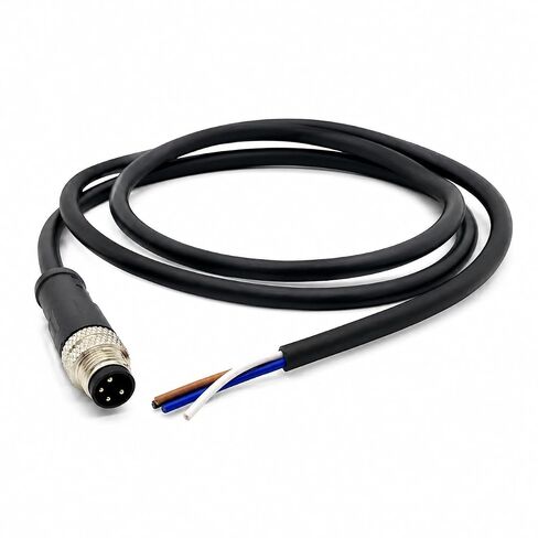 M8 4-Pin أنثى موصل سلكي مسبقًا كابل 1 متر 24AWG، IP67 مقاوم للماء، اتصالات نحاسية مطلية بالذهب، PVC مثبطات اللهب لأجهزة الاستشعار والأتمتة in Kuwait