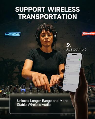 لوحة صوت دونر DAM1000 ذات 10 قنوات تناظرية DJ Audio Mixer، مع 4 ميكروفون LAXY-PRE ممتاز، مضخم طاقة فانتوم 48 فولت، BT 5.3، معدل عينة 48 كيلو هرتز 24 بت in Kuwait