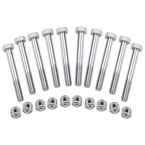 8 Set Caster Wheel Bolt and Nut Kit, 5/16"-18 x 2-3/8", Galvanized Carbon Steel Bolts with Nylon Lock Nuts, Replacement Hardware for Caster Wheel Maintenance on Hand Trucks and Dollies in Kuwait