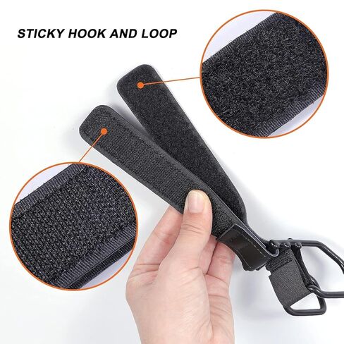 Vigorport Baby Stroller Hooks for Hanging Diaper Bags, Genuine Leather Stroller Organizer Clip for Purse Shopping, Wonderfold Wagon, Snap and Go Stroller Accessories (Normal, Black) in Saudi Arabia
