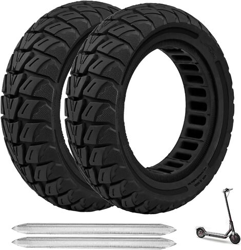 قطعتان 10x3.0 255x80 (80/65-6) إطار صلب، إطارات سكوتر كهربائية 10 بوصات 10 × 3.0 إطارات صلبة أمامية أو خلفية بديلة من المطاط الصلب متوافقة مع إطار سكوتر كهربائي 10x3.0 (أسود) in Kuwait