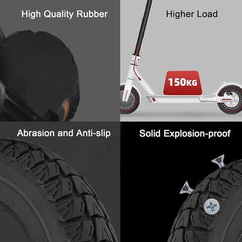 قطعتان 10x3.0 255x80 (80/65-6) إطار صلب، إطارات سكوتر كهربائية 10 بوصات 10 × 3.0 إطارات صلبة أمامية أو خلفية بديلة من المطاط الصلب متوافقة مع إطار سكوتر كهربائي 10x3.0 (أسود) in Kuwait