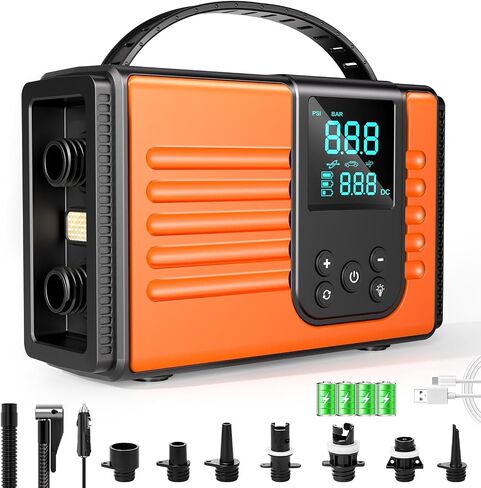50PSI Paddle Board Electric Pump, 10000mAh SUP Pump with Inflation & Deflation, Rechargeable Paddleboard Pump with Auto-Off, 12V DC & Type-C Air Pump for Paddle Boards, Kayaks, Car Tires in Kuwait