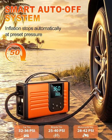 50PSI Paddle Board Electric Pump, 10000mAh SUP Pump with Inflation & Deflation, Rechargeable Paddleboard Pump with Auto-Off, 12V DC & Type-C Air Pump for Paddle Boards, Kayaks, Car Tires in Kuwait