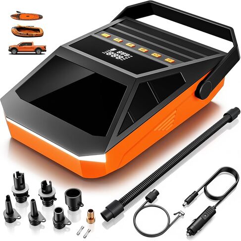 50PSI Paddle Board Electric Pump - Portable High Pressure SUP Pump with Inflation & Deflation, Auto-Off, and 12V DC Car Connector, Suitable for SUP/Kayak/Boats/Car/Bicycle in Kuwait