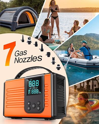 50PSI Paddle Board Electric Pump, 10000mAh SUP Pump with Inflation & Deflation, Rechargeable Paddleboard Pump with Auto-Off, 12V DC & Type-C Air Pump for Paddle Boards, Kayaks, Car Tires in Kuwait