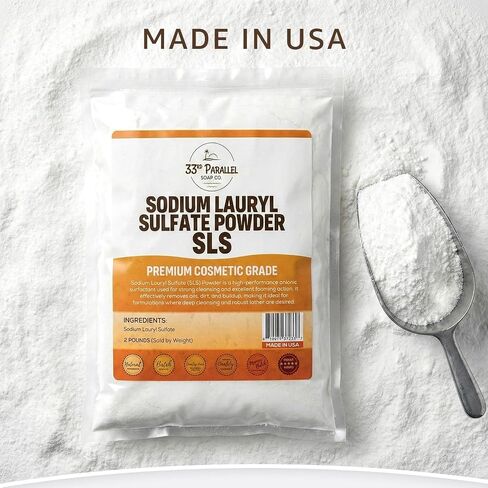 8oz Sodium Lauryl Sulfate (SLS) Powder | High Foaming Surfactant for Soap Making, Shampoo & Cleansers – Powerful Lathering Agent for Personal Care Formulations | 8 Ounces in Kuwait