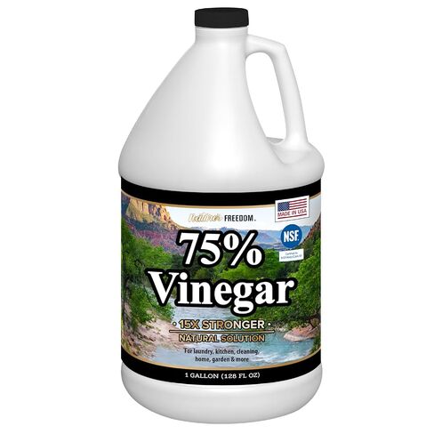 Nature's Freedom 75% خل مركّز - منظف قوي صناعي للغالون للمنزل والحديقة والأسطح الخارجية، معتمد من NSF in Kuwait