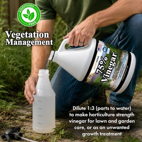 Nature's Freedom 75% خل مركّز - منظف قوي صناعي للغالون للمنزل والحديقة والأسطح الخارجية، معتمد من NSF in Kuwait