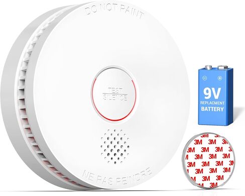 SITERWELL Smoke Detector, 10 Year Product Life Fire Alarm with Magnetic Fastening Kit, Smoke Alarm with Photoelectric Sensor and Low Battery Warning Function for House, UL217 Listed,GS509A (1 Pack) in Kuwait