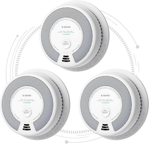 X-Sense 6-Pack Interconnected Smoke and CO Detector, SC06-W | 10-Year Sealed Battery (Not Hardwired), Interconnected Alerts, 2-in-1 smoke & CO, Easy Install, UL 217 & UL 2034 Certified in Kuwait